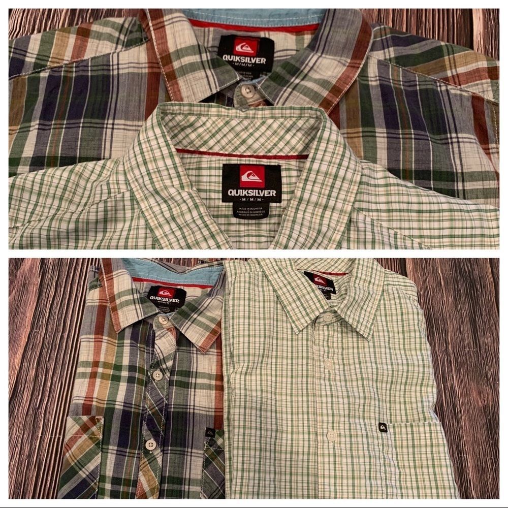 Bundle Of 2 Quicksilver Button-Down Shirts Size M - image 1